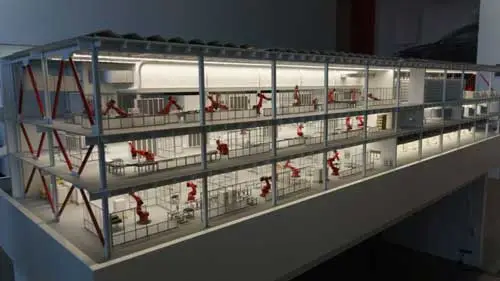 نمایی از شرکت gigafactory تسلا