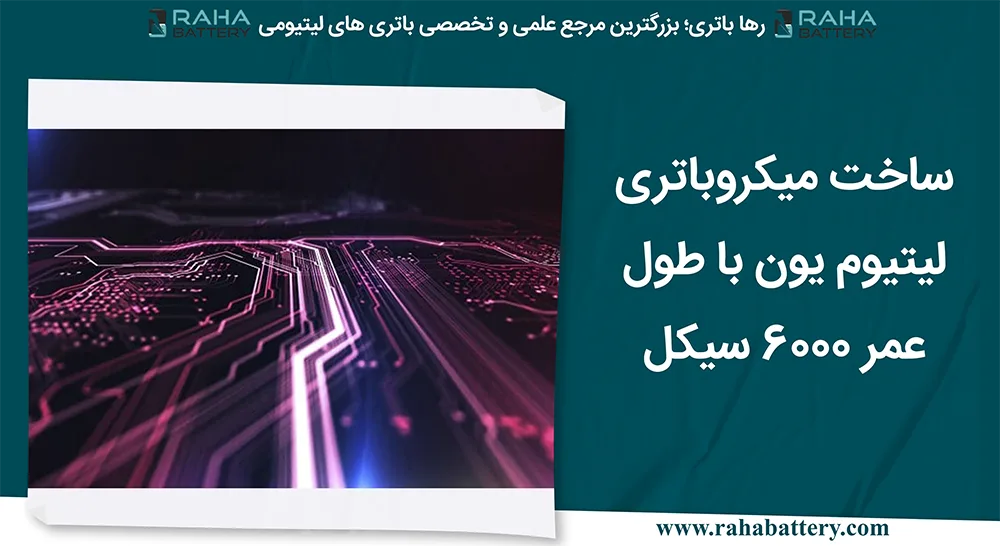 بنر مقاله ساخت میکروباتری لیتیوم یون با طول عمر 6000 سیکل - رها باتری