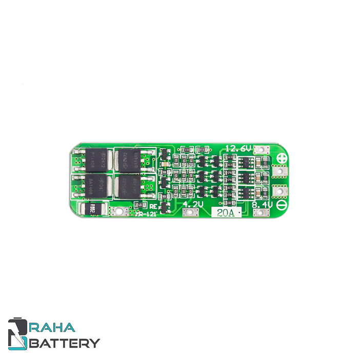3s-20a-Hs-3s-01-01-021223-1.jpg ماژول محافظ شارژ باتری لیتیوم یون 3 سل 20 آمپر - رها باتری