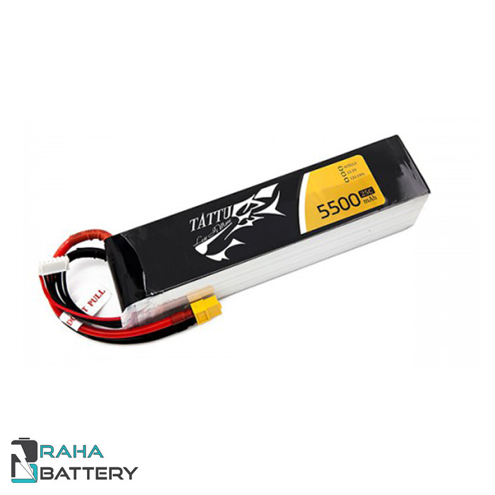 Gens-Ace-Tattu-5500mAh-25C-6-cell-lithium-polymer-battery-021107-e1707731662175.png باتری لیتیوم پلیمر 6 سل 5500 میلی آمپر Gens Ace Tattu - رها باتری