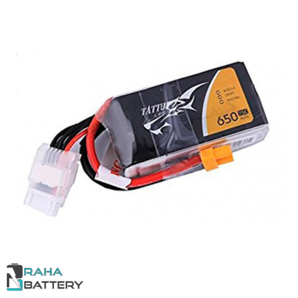 باتری لیتیم پلیمر 4 سل Tattu 650mAh 75C