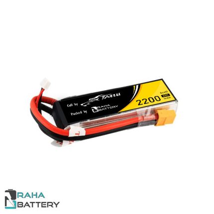 باتری لیتیوم پلیمر 4 سل Tattu 2200mAh 25C در رها باتری