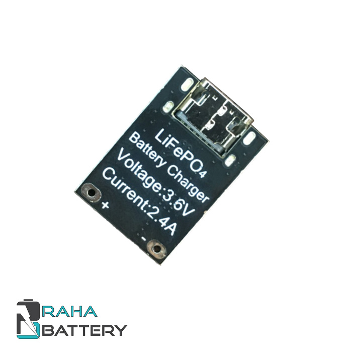 2.4a-lfp برد شارژر باتری LFP تک سل 2.4 آمپر با ورودی type-c - رها باتری