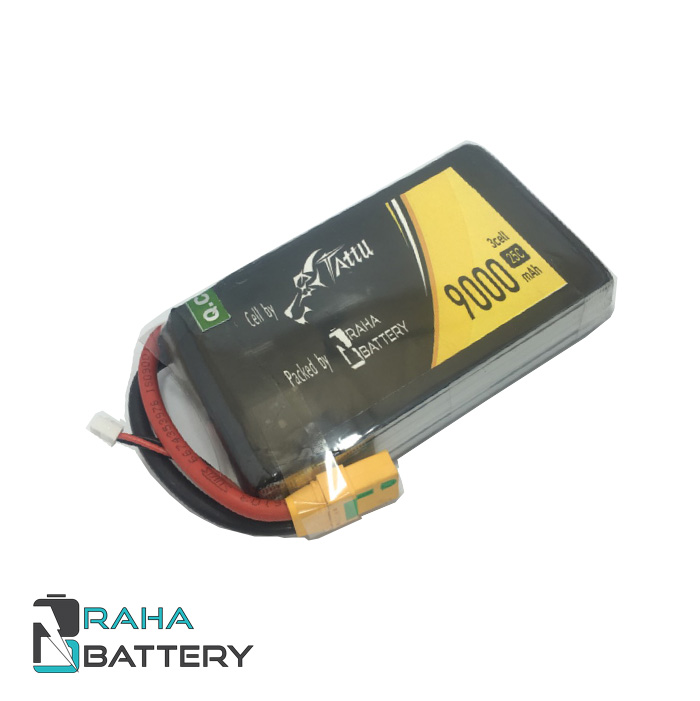 3cell9000.jpg باتری لیتیوم پلیمر 3 سل 9000 میلی آمپر - رها باتری