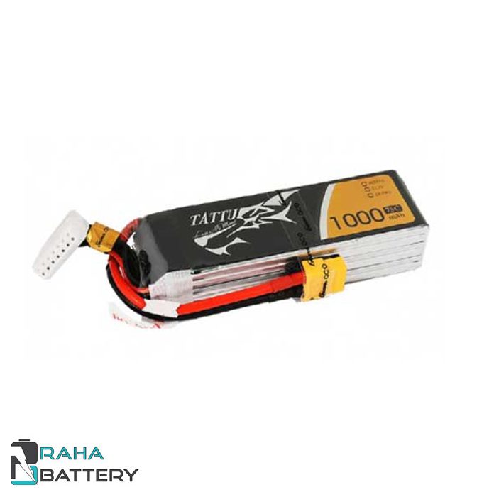 LIPO-TATTU-1000mAh-75C-021108 تصویر باتری لیتیوم پلیمر 6 سل TATTU 1000mAh 75C