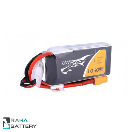 باتری لیتیوم پلیمر 3 سل TATTU 1050mAh 75C - رها باتری