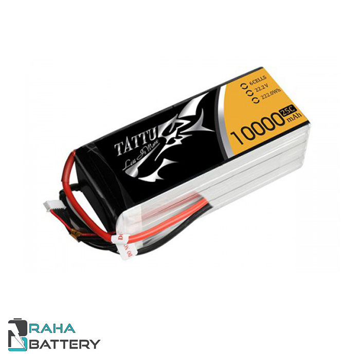 Tattu-10000mAh-6-Cell-Lithium-Polymer-Battery-25-021107 باتری لیتیوم پلیمر 6 سل 10000 میلی آمپر Tattu - رها باتری