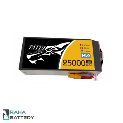 باتری لیتیوم پلیمر 6 سل Tattu 25000mAh 10c HV