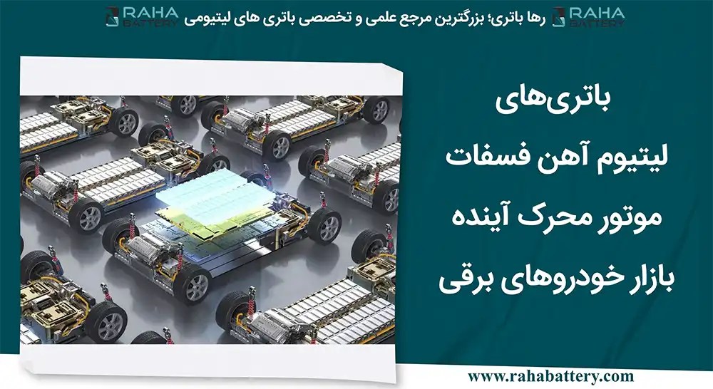 بنر مقاله باتری‌های LiFePO₄ موتور محرک آینده بازار خودروهای برقی - رها باتری