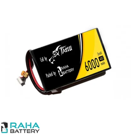 باتری لیتیوم پلیمر 6000 میلی آمپر 2 سل tattu - رها باتری