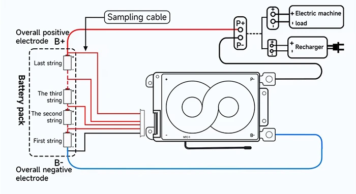 سیم کشی ماژول bms باتری لیتیوم یون